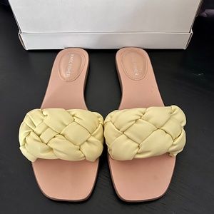 Marc Fisher Bolier Yellow Braided Sandals NIB Women's US 7.5